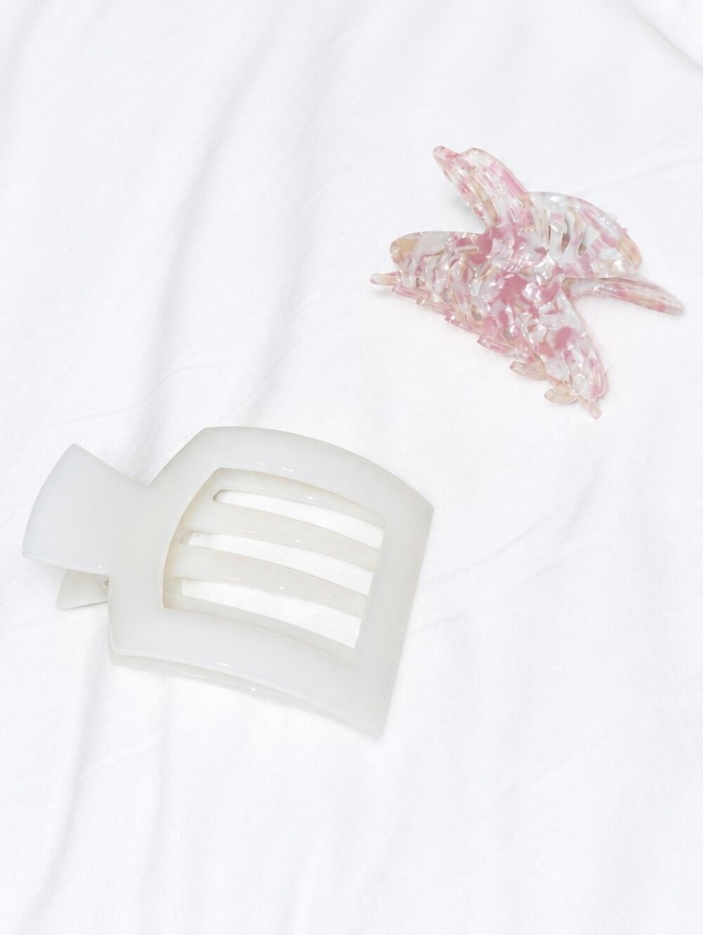 Pink & White Acrylic Claw Set
